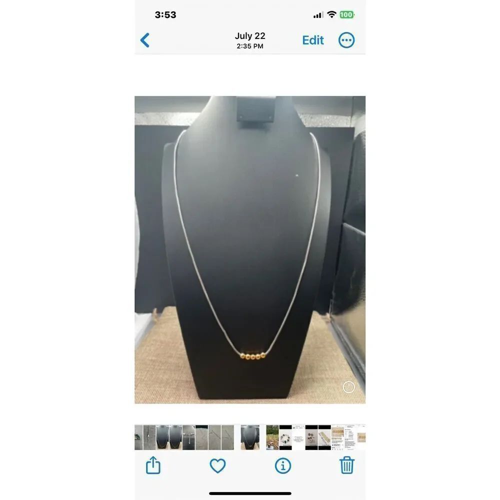 Brighton Everyday Silver Mini Heart Stopper Beads Necklace Silver Gold